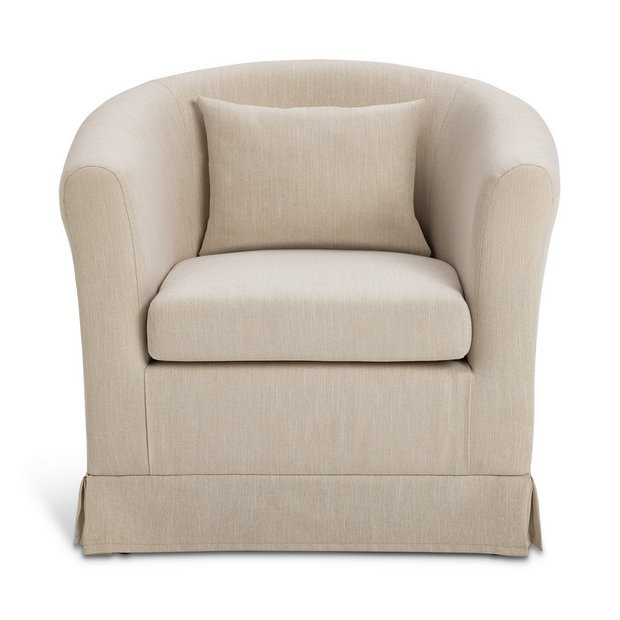 Habitat Larissa Fabric Tub Chair - Natural | Habitat UK