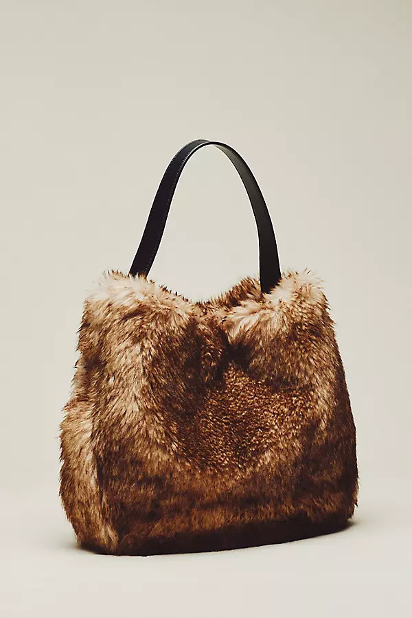 Faux Fur Slouchy Bucket Tote Bag | Anthropologie (US)