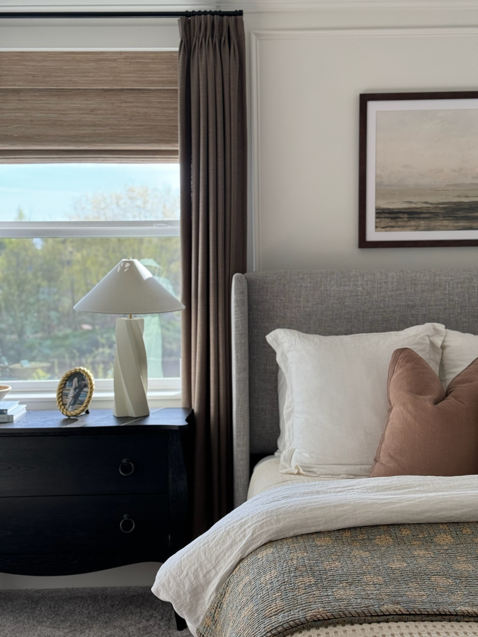 Do you have a matching nightstand / dresser set in your bedroom? I love the look of mixing pieces! Our new nightstands are from Pottery Barn (linked below and similar) and I love the contrast they have against some of the lighter elements in our room including our light dresser! 

#LTKhome #LTKstyletip