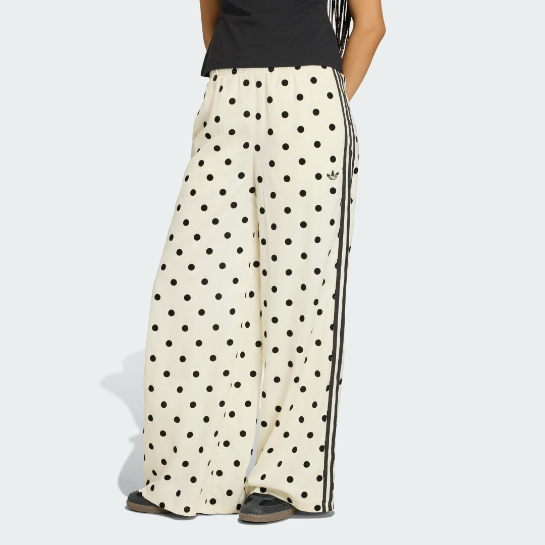 adidas SATIN POLKA DOTS WIDE LEG PANT White 2XL - Womens Originals Pants | adidas (US)