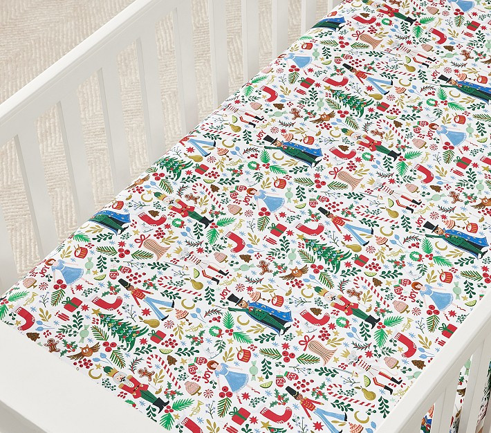 Rifle Paper Co. Nutcracker Crib Fitted Sheet | Pottery Barn Kids