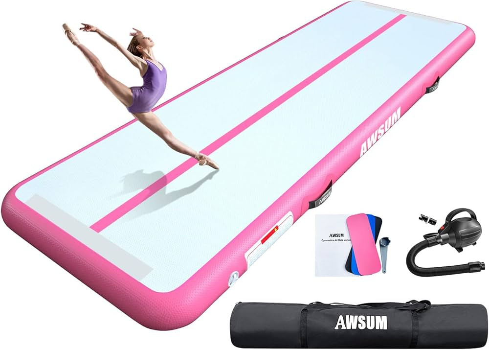 AWSUM Inflatable Gymnastics Mat 10ft/13ft/16ft/20ft/23ft Training mat 4/8 inches Thick tumbling m... | Amazon (US)