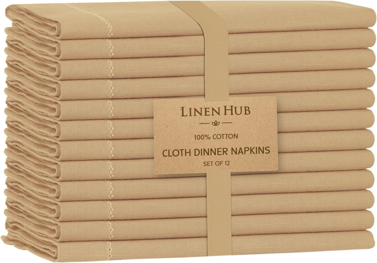 Linen Hub Hemstitch Cloth Dinner Napkins Set of 12 - Soft 100% Cotton, Perfect for Restaurants an... | Walmart (US)