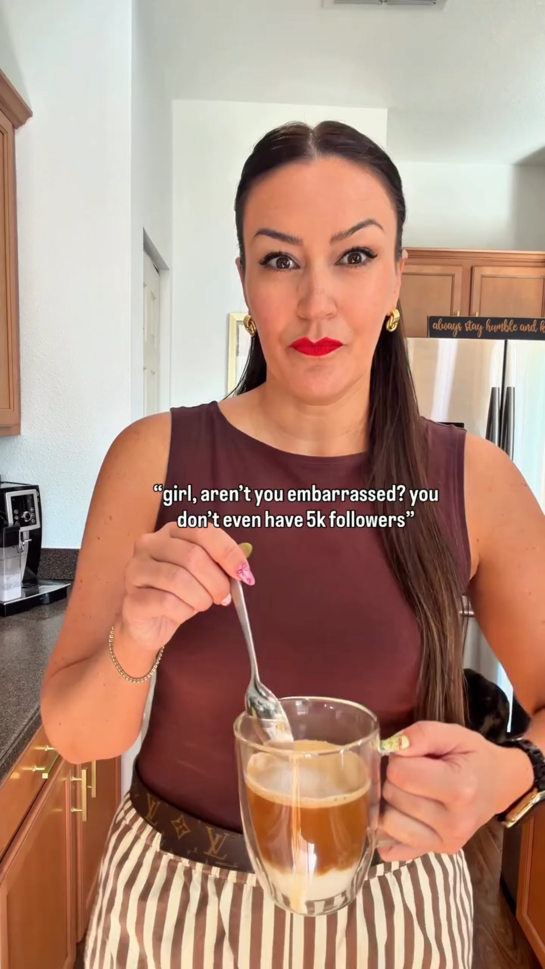 funny how people always have the loudest opinions when they’re watching you do the thing they’re too scared to try 🤭☕️ girly, don’t ever let someone’s insecurity make you shrink yourself. you show up for you, not for a follower count.

and yes…even my “casual at-home coffee fit” has to be good quality, comfy, and something you’ll wear on repeat. this fitted tank is one of my go-to basics because the fabric is thick enough to smooth without clinging, and it layers so well under jackets or cardigans. the striped pants? soft, breathable, and way more versatile than you think — perfect for errands, lounging, or styling up with a belt like this. you buy clothes to fit your body, not the other way around 🤎✨

I’m 5’6” wearing size small (TTS) in the tank, medium (TTS) in the pants, size 8 (TTS) in the sandals.

which piece are you adding to cart first? 👇🛍️💬

#LTKdayinmylife #LTKmorningroutine #LTKSeasonal