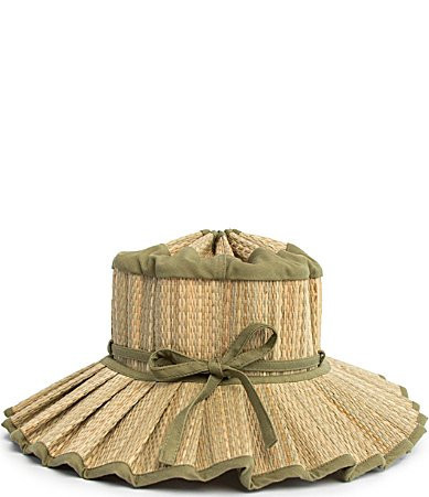Lorna Murray Olive Grove Vienna Woven Pleated Sun Hat - L | Dillard's