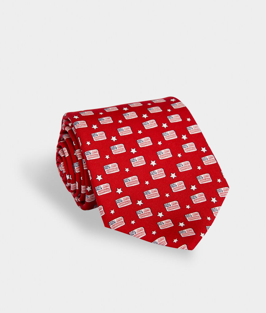 Flags & Stars Silk Tie | vineyard vines