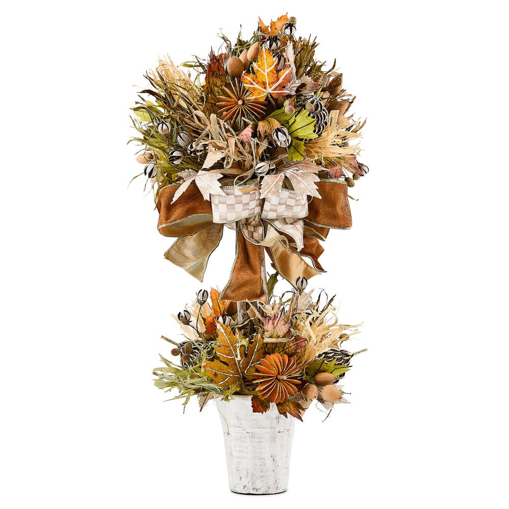 Mocha Check Harvest Topiary | MacKenzie-Childs