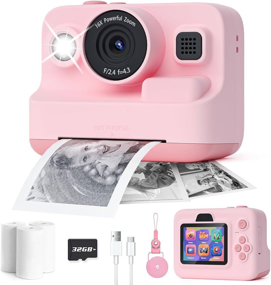 Dylanto Kids Camera Instant Print,1080P Kids Instant Cameras That Print Photos,Christmas Birthday... | Amazon (US)