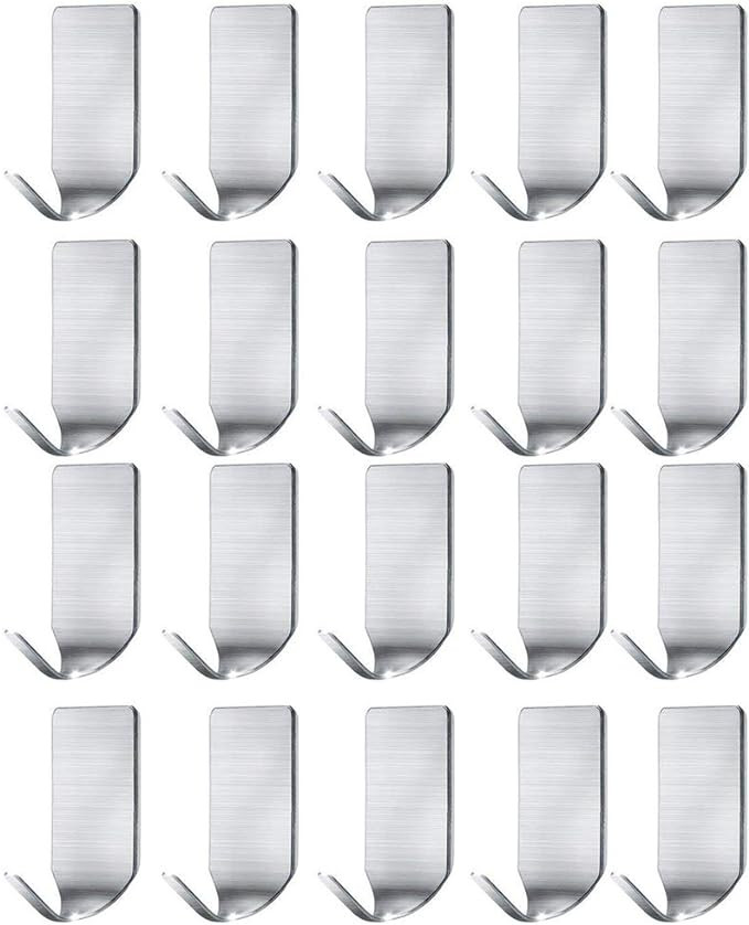 Small Adhesive Hooks Hat Hooks Organizer for Wall Stainless Steel Ultra Strong Wall Rack Hooks fo... | Amazon (US)