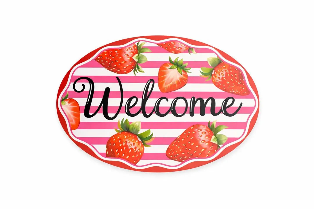Strawberry Welcome Sign, Strawberry Door Hanger,summer Strawberry Decor,strawberry Wreath Sign | ... | Etsy (Global)
