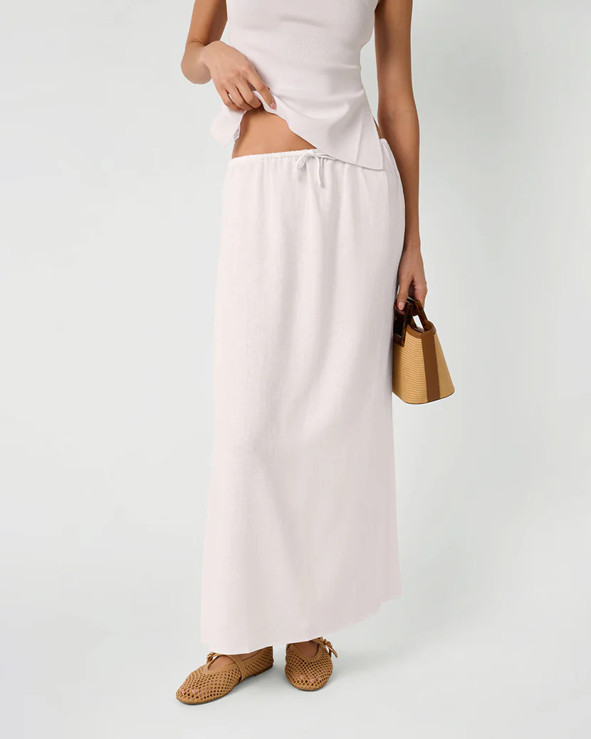 Tie Waist Linen Skirt | We Wore What