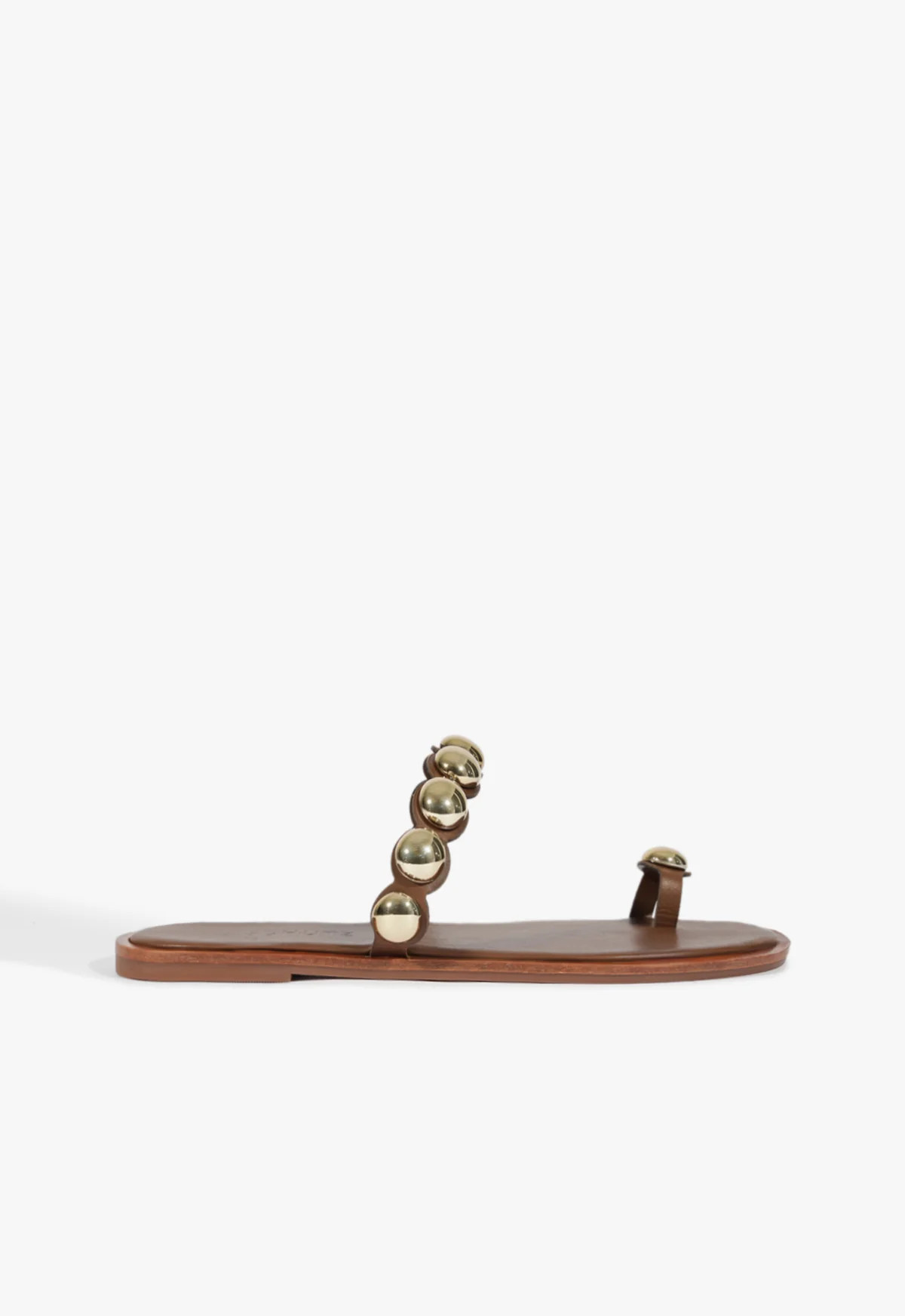 Romy Flat Sandal | Brown Leather | Schutz (US)