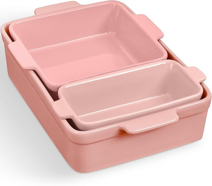 Best Choice Products 3-Piece Ceramic Bakeware Set, Stoneware Baking Dishes, Porcelain Casserole B... | Amazon (US)