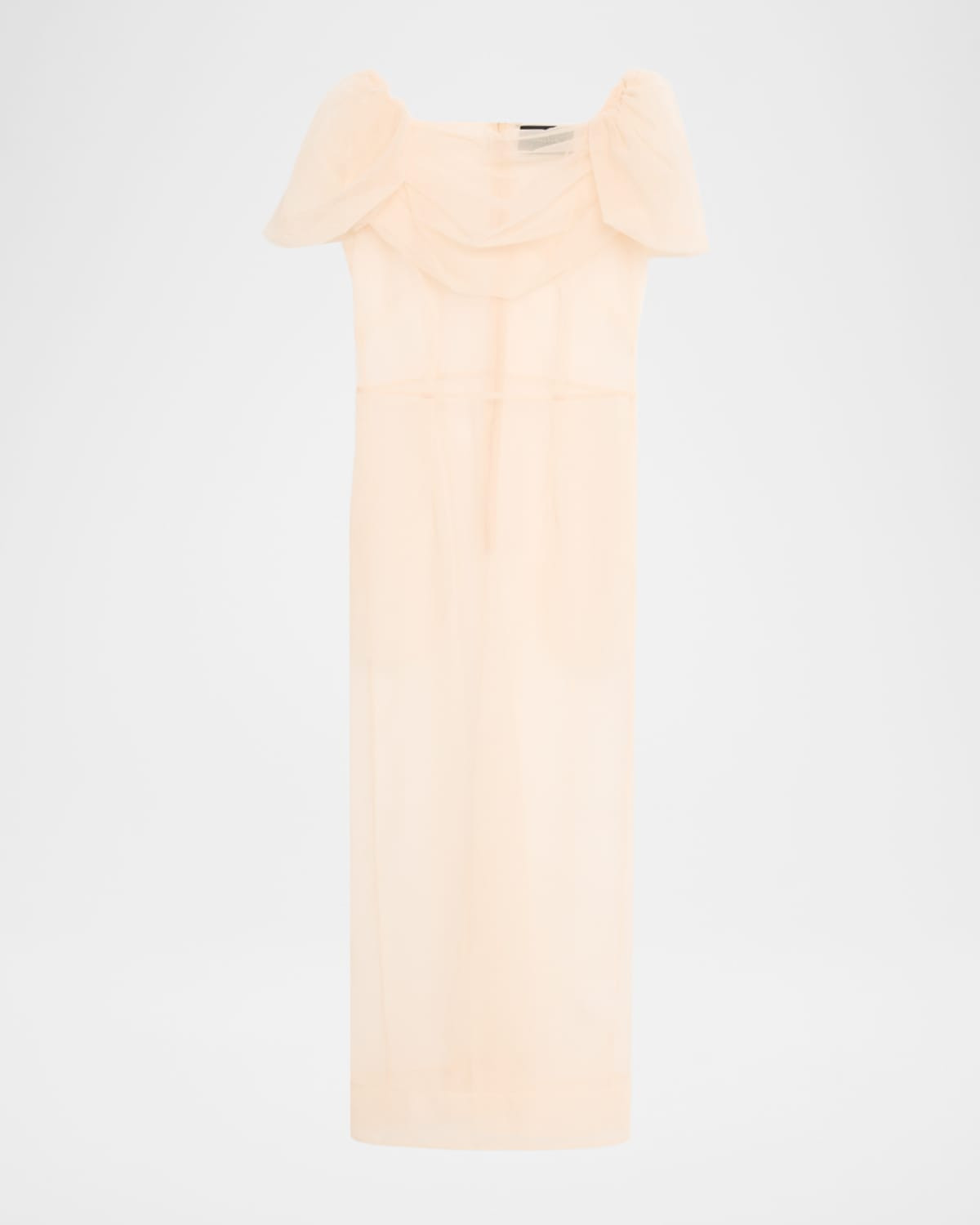 Sheer Sculpted Gathered Bust Dress | Neiman Marcus