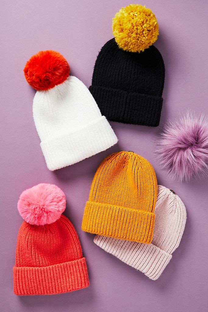Pick-A-Pom Ribbed Beanie Base | Anthropologie (US)