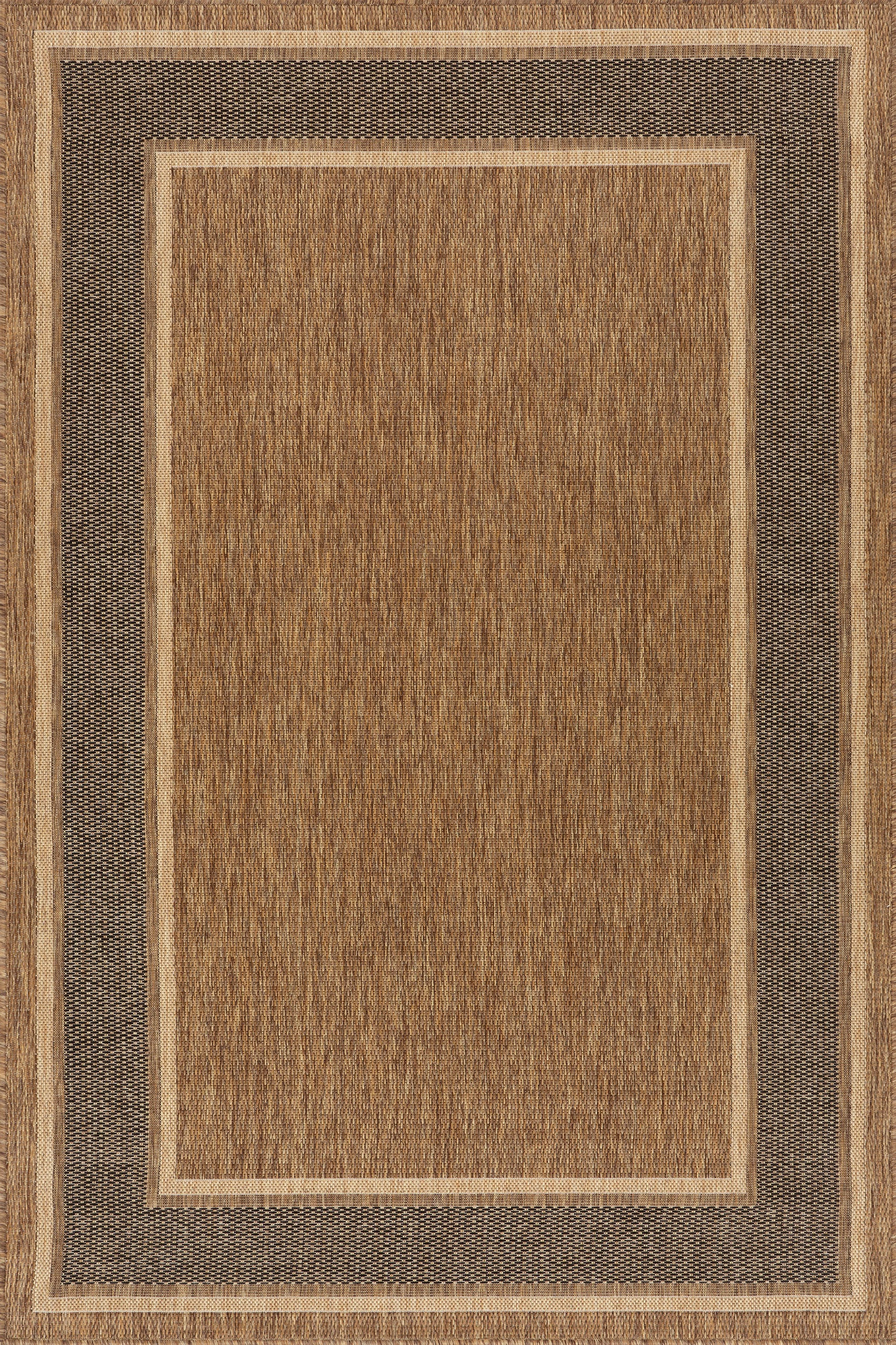 Black Aeli Modern Bordered Indoor/Outdoor 4' x 6' rug | Rugs USA