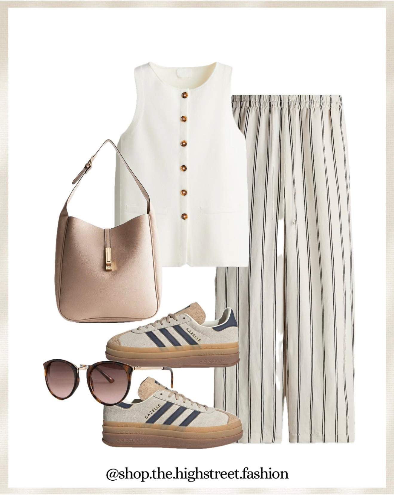 Linen, spring fashion, summer fashion, fashion inspo, highstreet fashion, adidas, gazelle, newlook, H&M, ootd, stripes, waistcoat, trainers

#LTKsummer #LTKspring #LTKuk