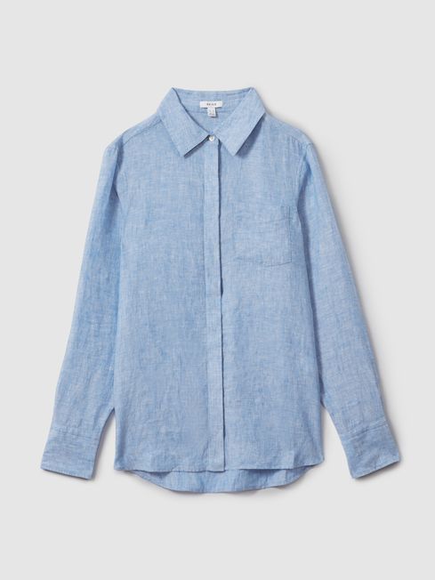 Linen Button-Through Shirt | Reiss UK