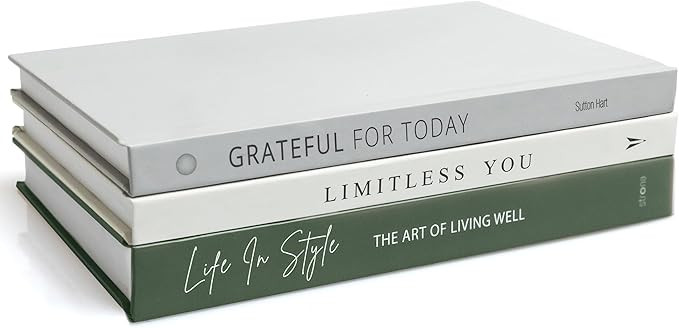 STRONA Olive Green Decorative Books for Home Decor - Faux Books for Living Room Decoration, Green... | Amazon (US)