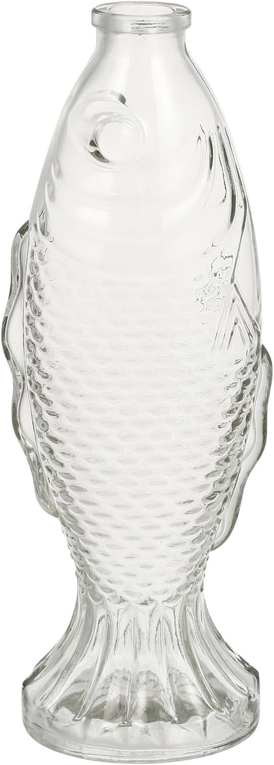 Amosfun Fish Shaped Decorative Glass Bottle with Cork Stopper 10.23X3.93X2.75In Clear Vase for Ho... | Amazon (US)