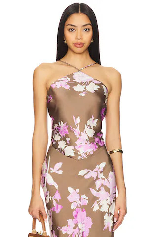 ROCOCO SAND Halter Neck Top in Brown Pink from Revolve.com | Revolve Clothing (Global)