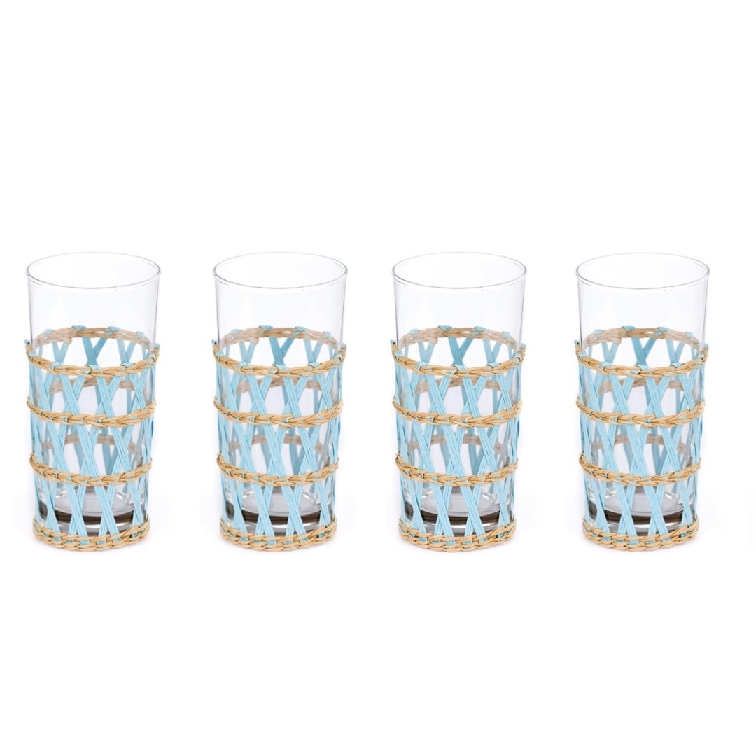 Island Wrapped Ice Tea Light Blue, Set of 4 | Amanda Lindroth