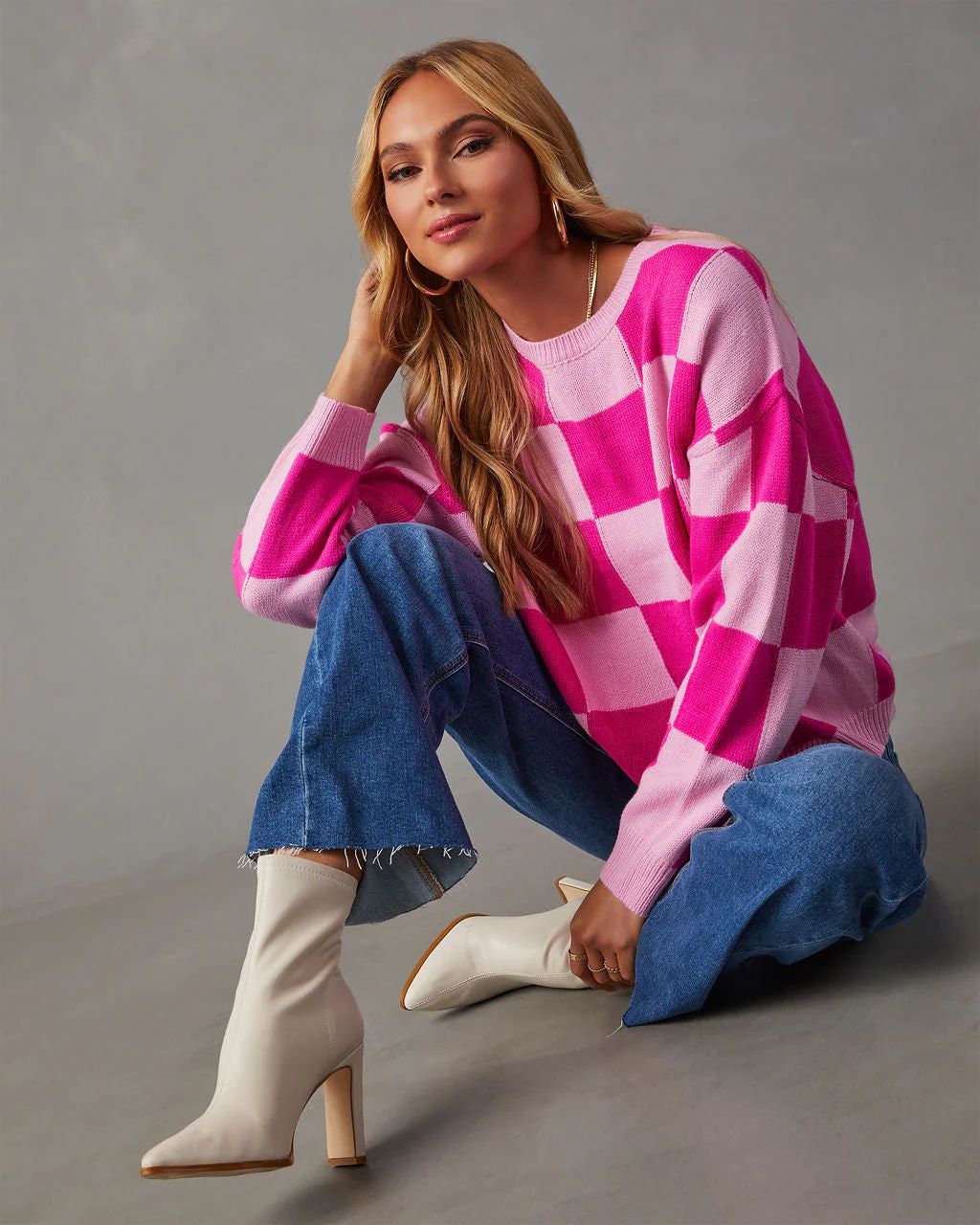 Been There Knit Checkered Sweater | VICI Collection