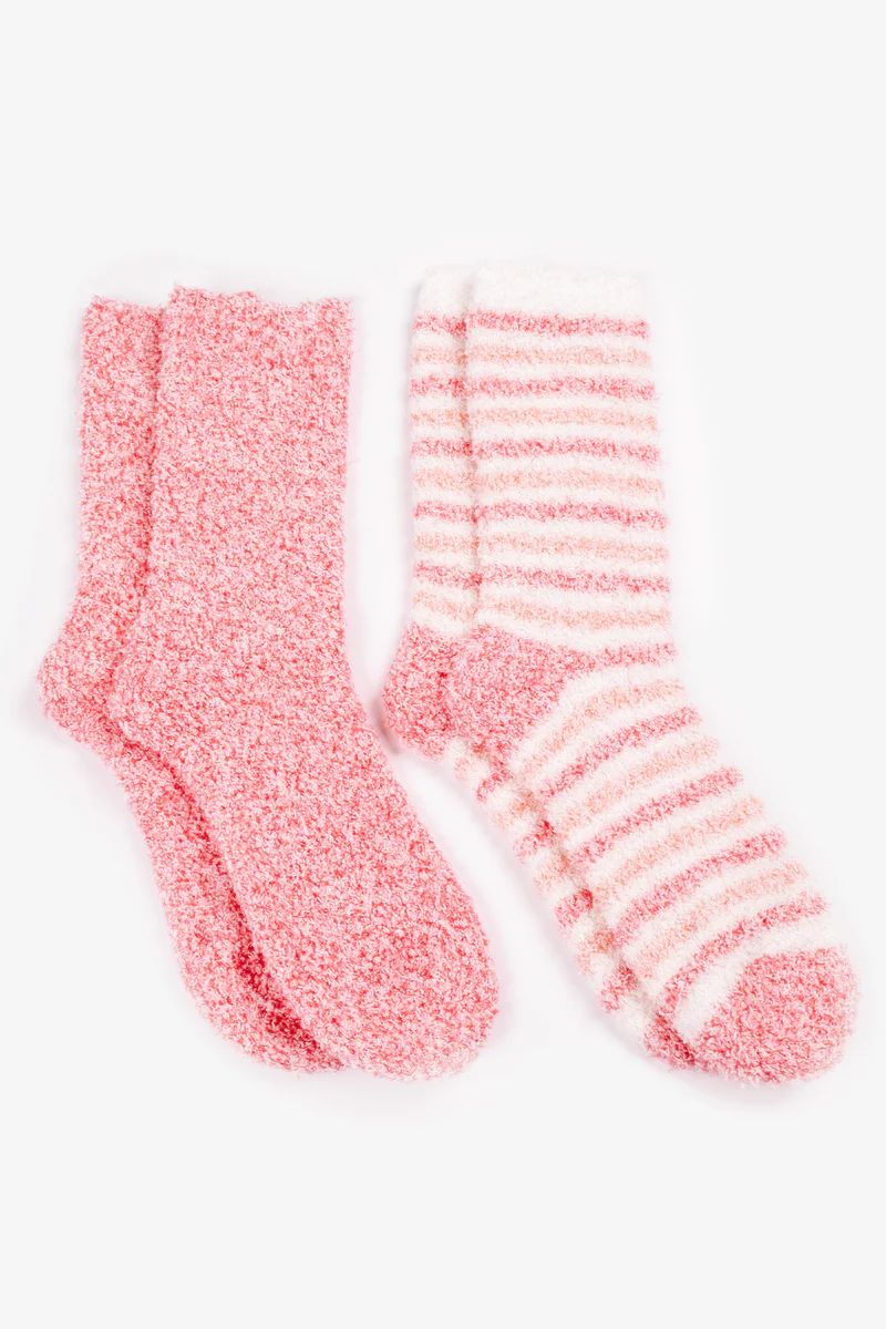 Z Supply Plush Socks - Pink Stripe | The Impeccable Pig