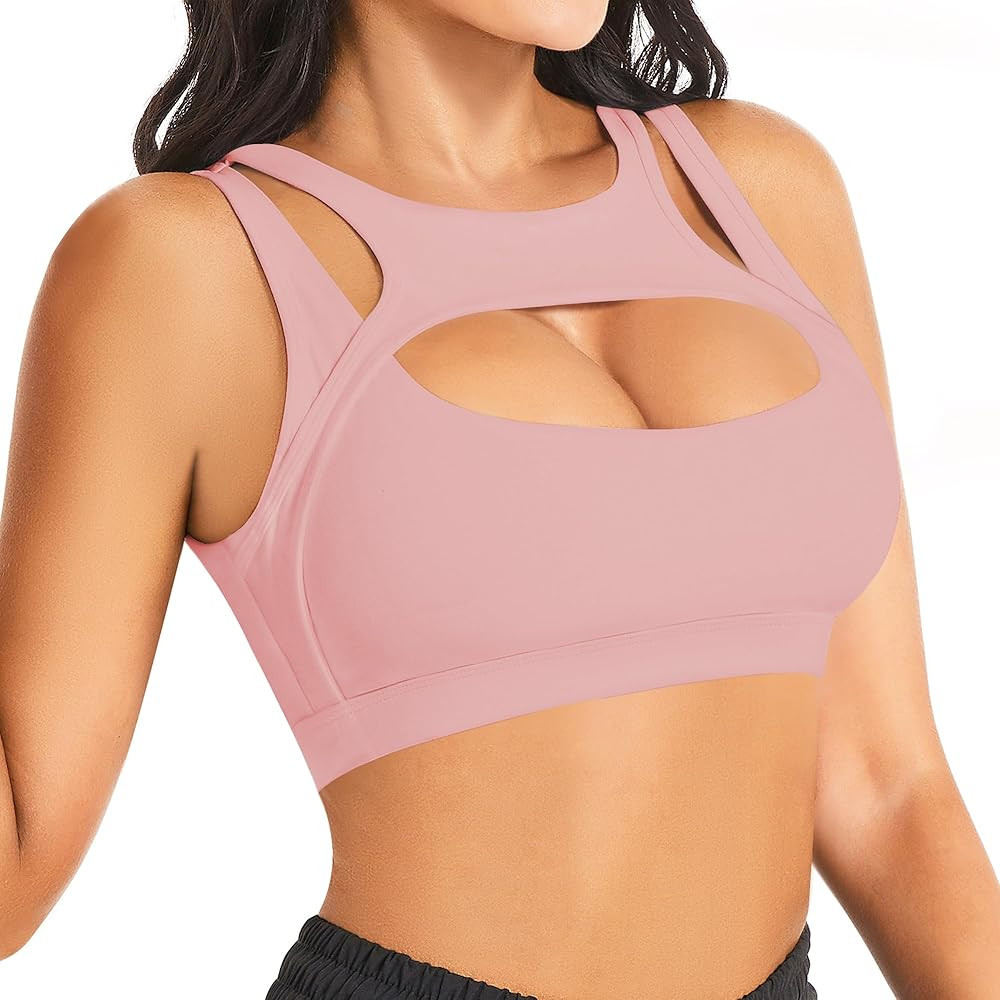 Betaven Push up Sports Bra for Women Sexy Hollow Crop Tops with Removable Cups Workout Fitness Yo... | Amazon (US)