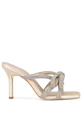 Leather Bow Heeled Sandal in Cappuccino | Revolve Clothing (Global)