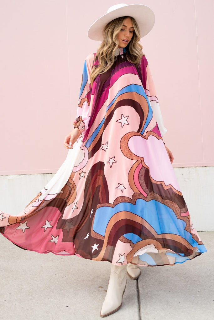 Can You Imagine Berry Multi Print Maxi Dress | Red Dress 