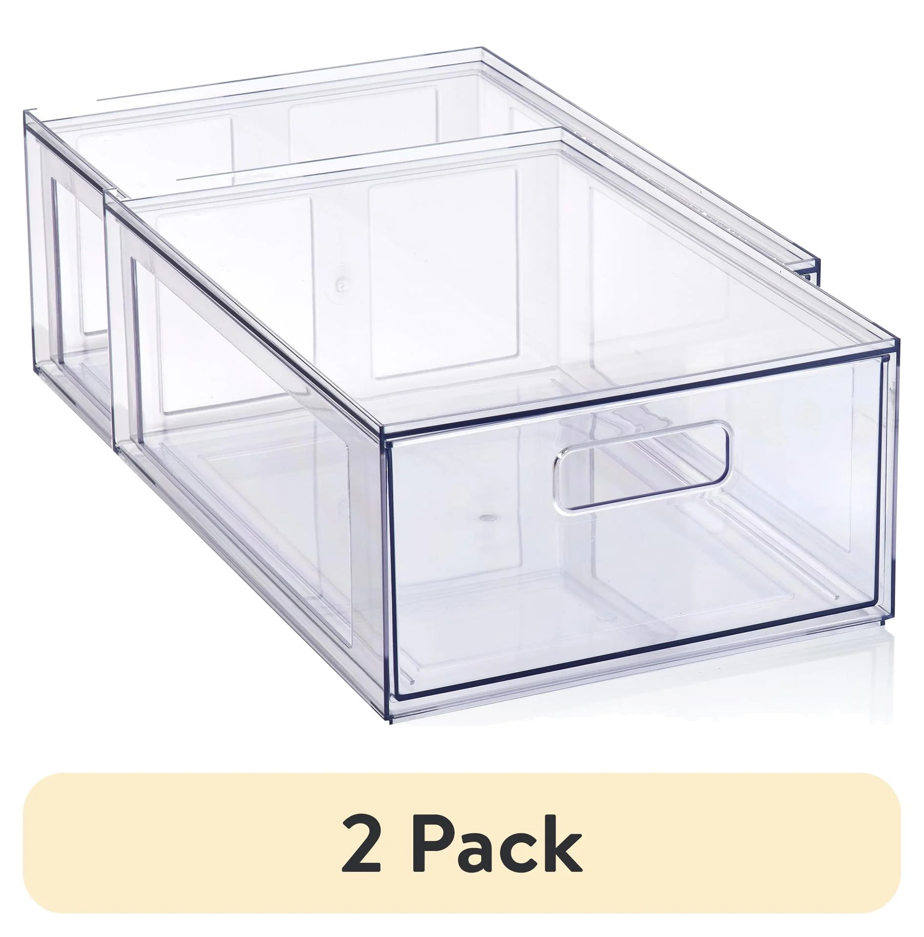 (2 pack) Mainstays Clear Glossy Plastic Pull-Out Closet Drawer Medium Size, Adult Size | Walmart (US)