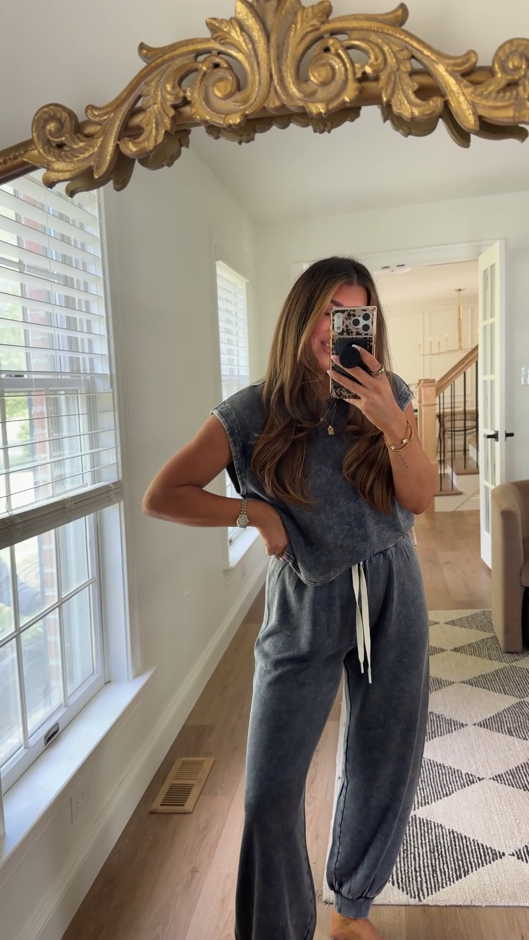 Aerie offline terry denim like sweats. Wearing small and ON SALE! 

#LTKSaleAlert #LTKmomlife #LTKootd