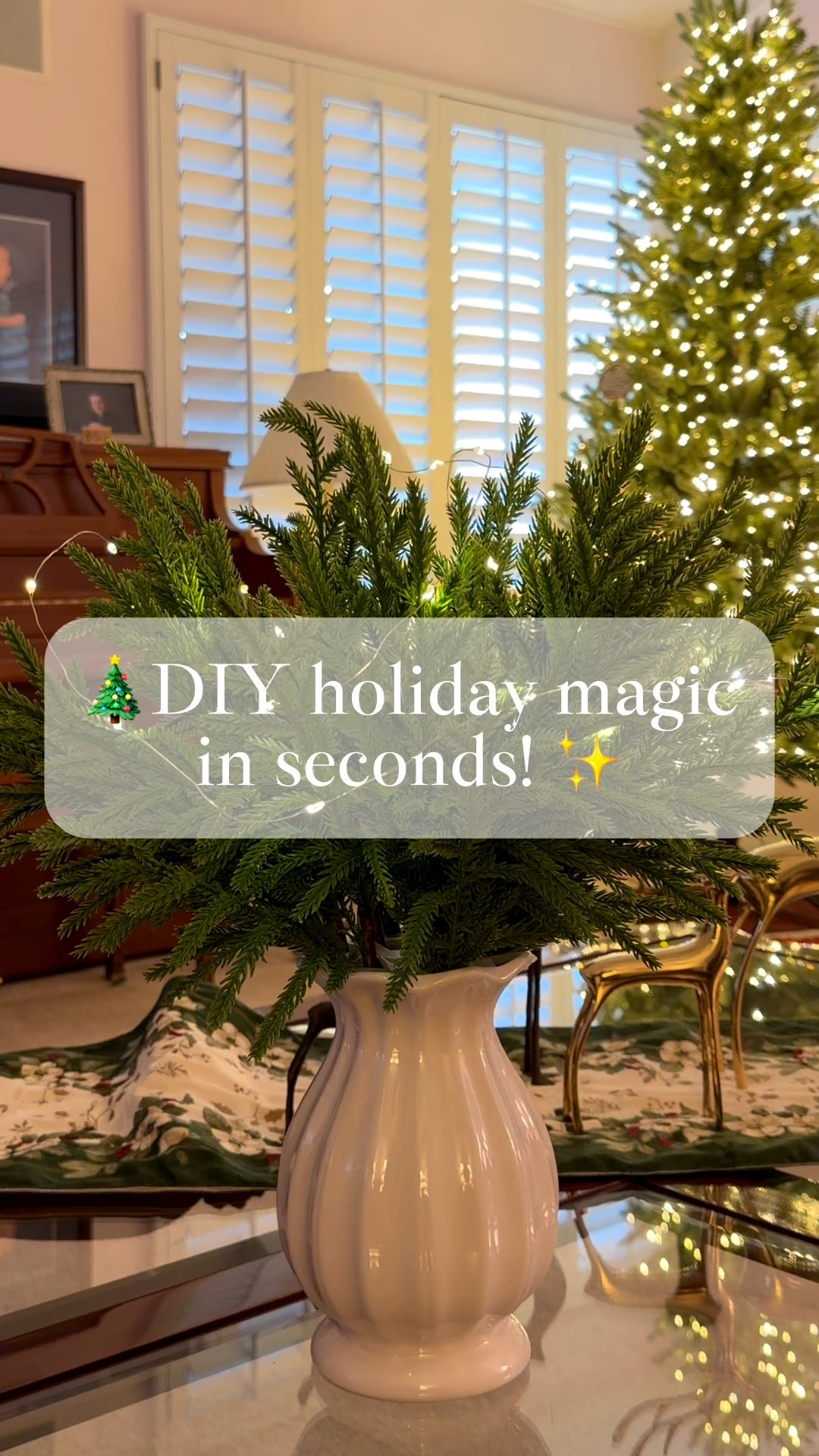 DIY holiday magic in seconds ✨
 
These faux Norfolk pine stems look so real, you’ll want to use them everywhere. Pop them in a vase with fairy lights for instant holiday charm, or bend and shape them into your next DIY holiday project. Sturdy, flexible, and so festive—you’ll use them year after year. 🌲💫

🏠 Follow for more real-life décor, home finds and organizing ideas for a home that’s pretty, not perfect!

#HolidayDIY #ChristmasDecorIdeas #FauxGreenery #EasyHolidayDecor 

#LTKHoliday #LTKSeasonal #LTKHome