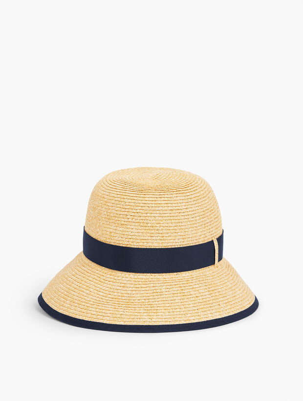 Bow Detail Backless Floppy Straw Hat | Talbots
