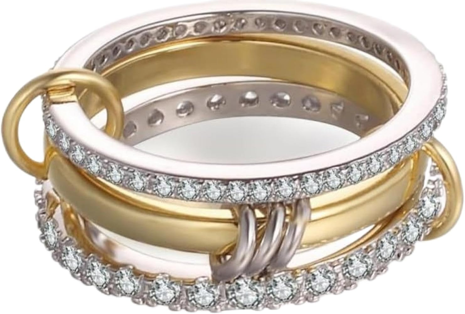 YTDTYDStackable Rings for Women Dainty CZ Cubic Zirconia 18k Gold Plated Rings ，Silver Gold Ros... | Amazon (US)