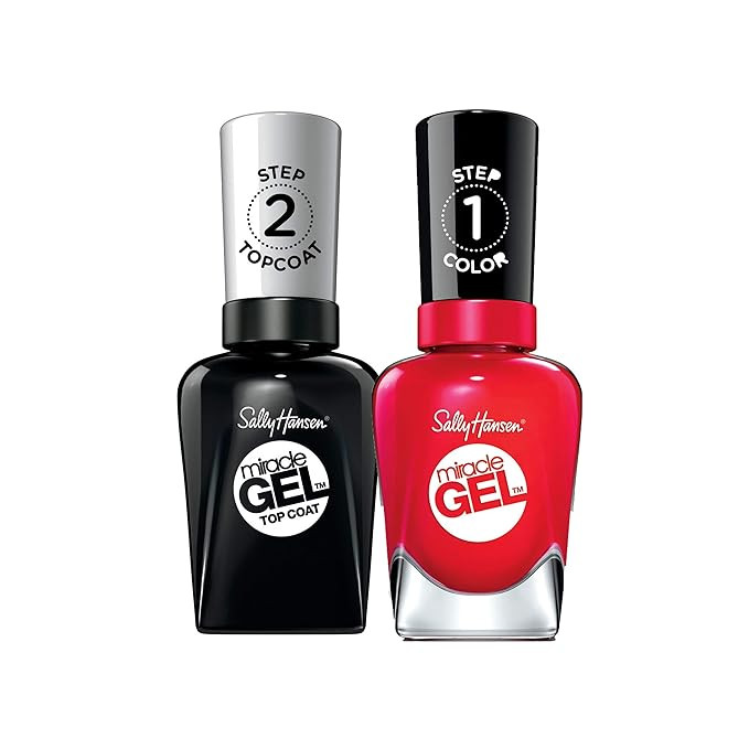 Miracle Gel & Top Coat Duo Sally Hansen Miracle Gel - # 501/470 Red Eye, Miracle Gel Top Coat - #... | Amazon (US)