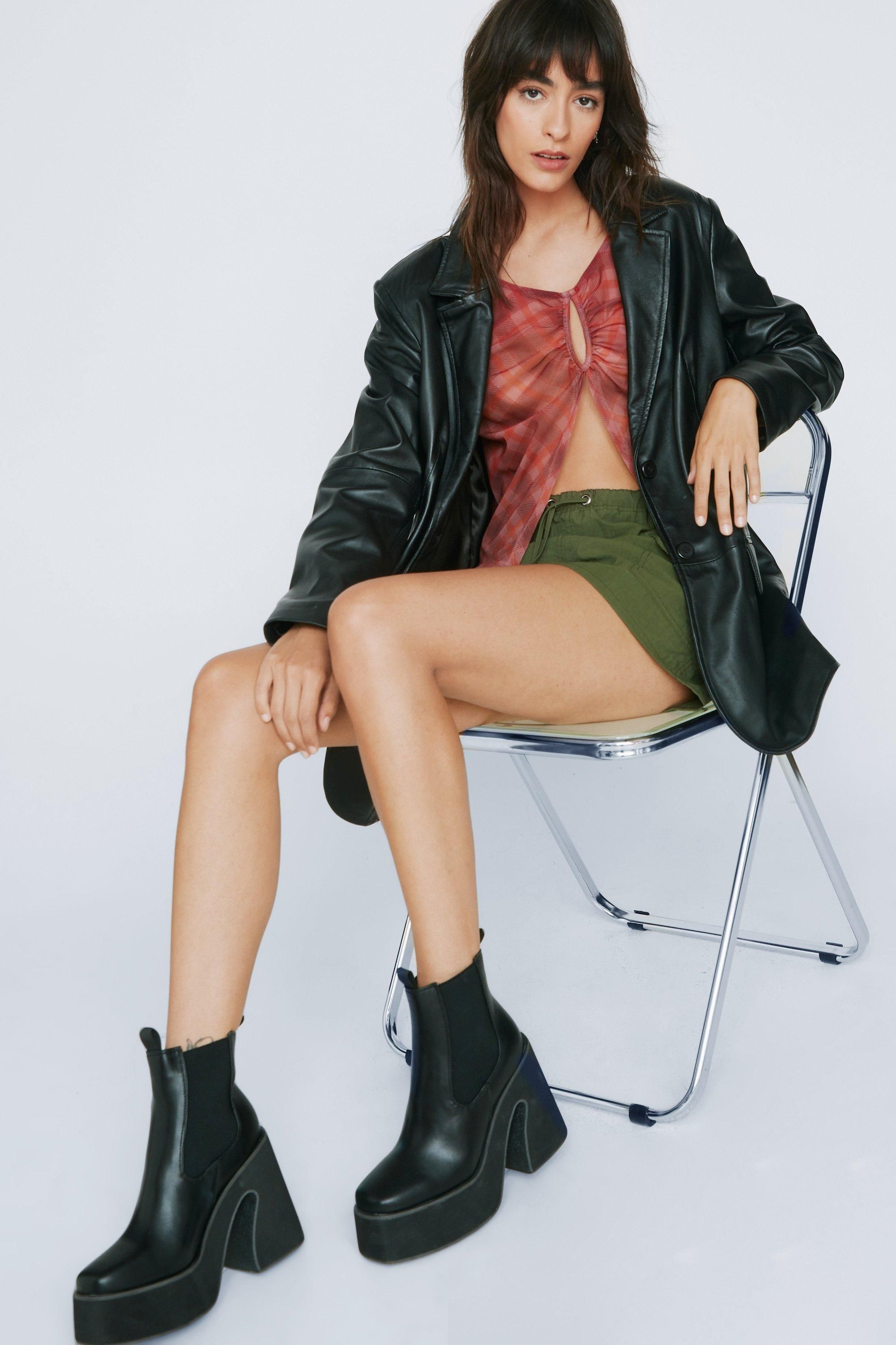 Faux Leather Heeled Chelsea Ankle Boots | Nasty Gal (US)