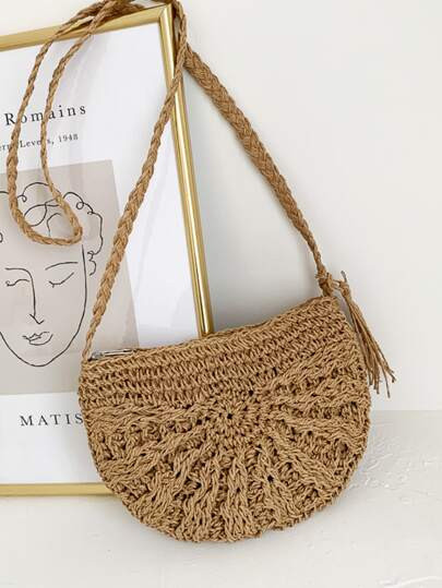 Tassel Decor Straw Bag | SHEIN
