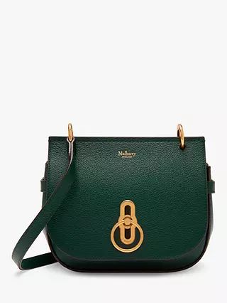 Mulberry Small Amberley Small Classic Grain Leather Satchel, Black | John Lewis (UK)
