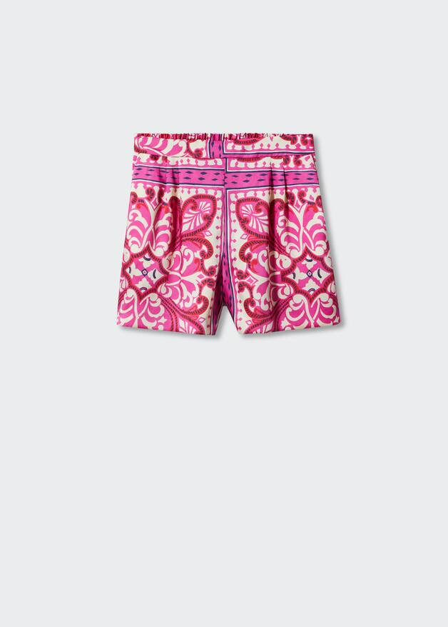 Bedrukte satijnen shorts | MANGO (NL)