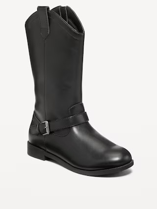 Tall Faux-Leather Buckled Boots for Girls | Old Navy (US)