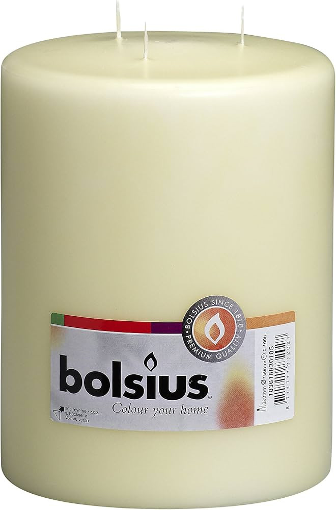 BOLSIUS 3 Wick Ivory Pillar Candle Large – 6x8 Inches - Premium European Quality - 100 Hours Bu... | Amazon (US)