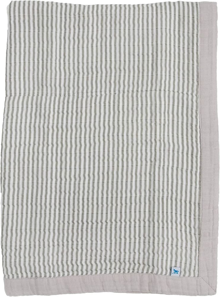 Little Unicorn Grey Stripe Cotton Muslin Quilt Receiving Blanket | 100% Cotton | Super Soft | Bab... | Amazon (US)