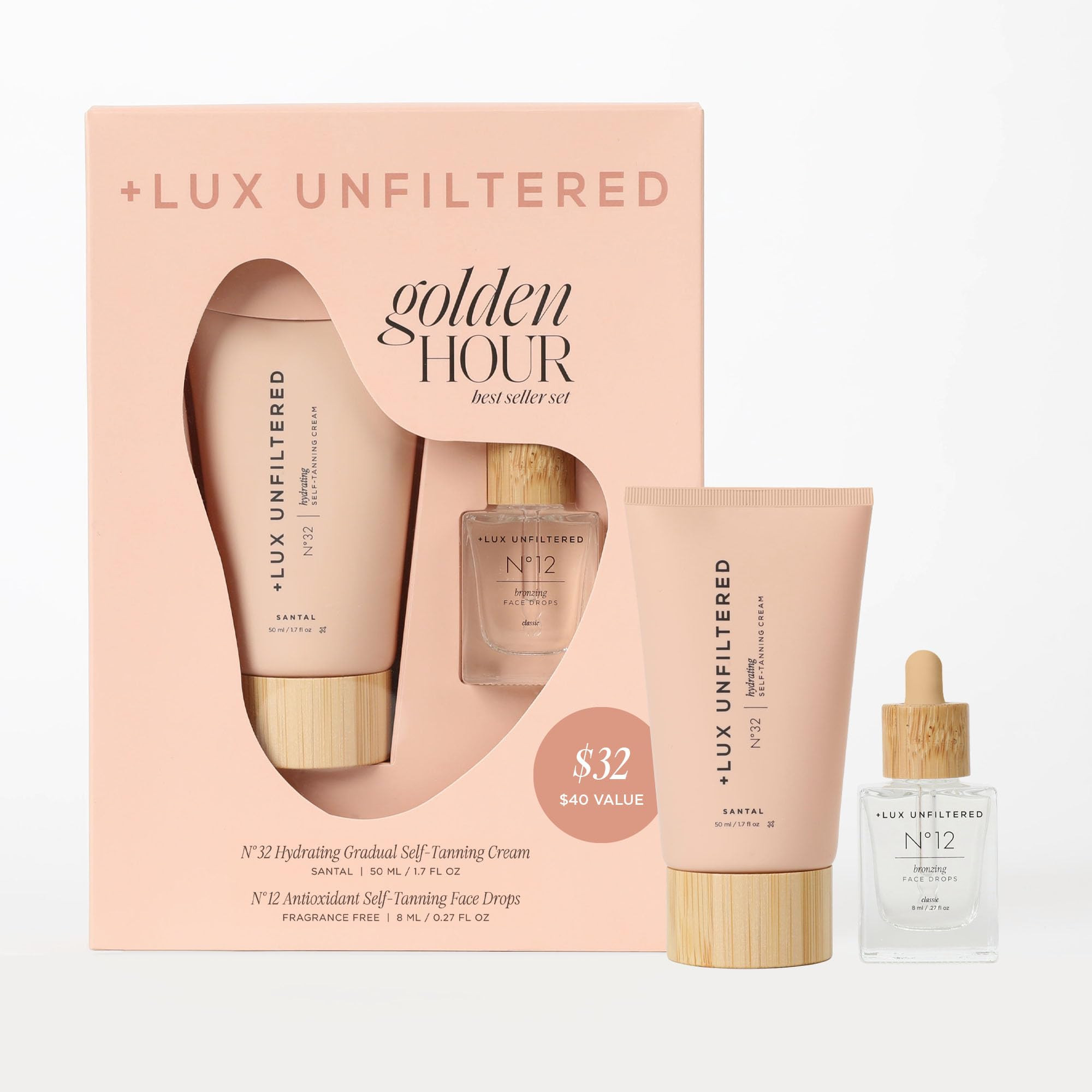 + Lux Unfiltered Mini Golden Hour Set - Includes Best Sellers N°32 Gradual Self Tanner Santal 1.... | Amazon (US)