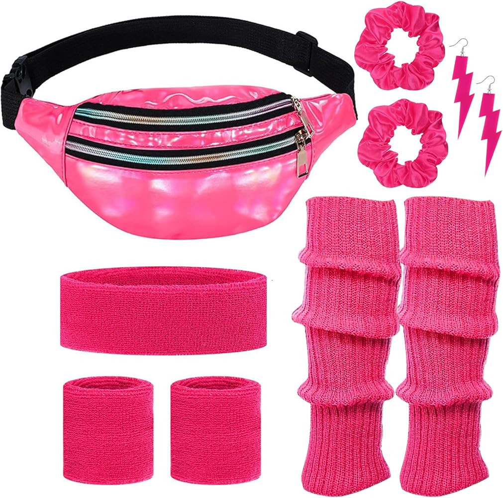 80s Neon Workout Costume Accessories Set 10 PCS Leg Warmers for Women 80s Headband Wristband Fann... | Amazon (US)
