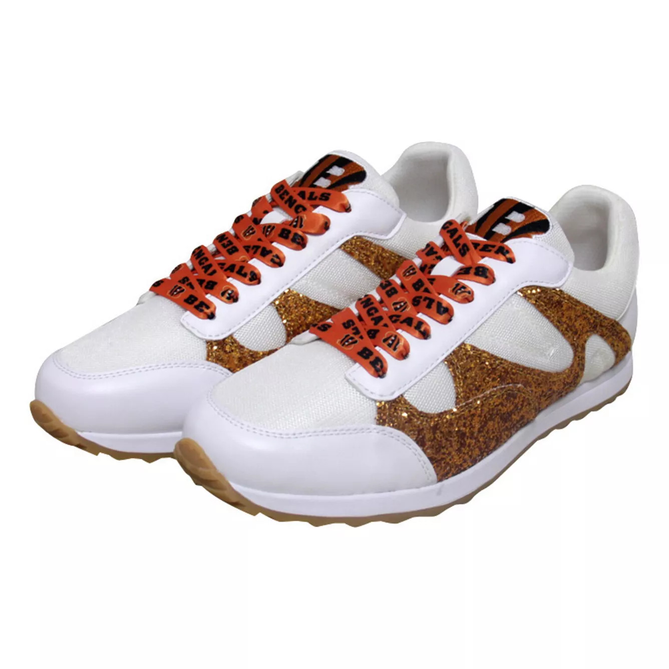 Women's Cuce White Cincinnati Bengals Glitter Sneakers | Kohl's