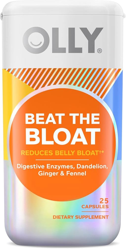 OLLY Beat The Bloat Capsules, Digestive Support Enzymes, Supplement for Women - 25 Count | Amazon (US)