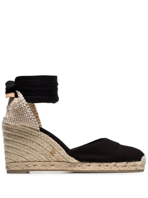 Castañerblack Carina 80 ankle tie wedge sandals | FarFetch Global
