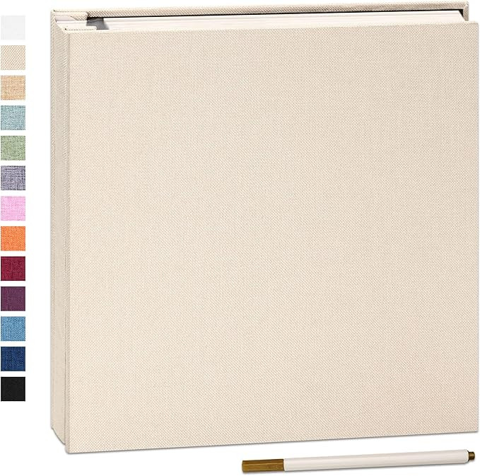 Yopih Self Adhesive Photo Album 28 * 27cm Scrapbook Album 40 Double Sided Pages Linen Hardcover w... | Amazon (UK)